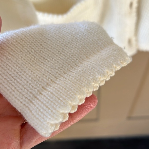 Karen Scott Vintage Like New Sz S Cream Embroidered Cottagecore Cardigan Sweater - Picture 4 of 8